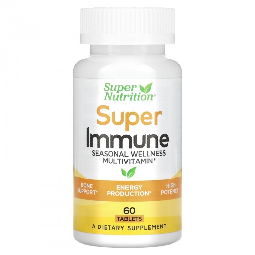 Super Nutrition, Super Immune, мультивитаминный комплекс с глутатионом для укрепления иммунитета, 60 таблеток Super Nutrition, Super Immune, мультивитаминный комплекс с глутатионом для укрепления иммунитета, 60 таблеток